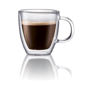Bodum Bistro Double-Wall Insulated Glass Espresso Mugs, Set of 2