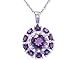 14K White Gold Floral Burst Gemstone and Diamond title=
