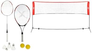 XQ Max Sportsnet Tennis Badminton Set  - Black/Red/White