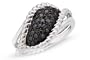 1/2 Carat Black Diamond with Black Rhodium Sterling Silver Ring