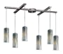 ELK Lighting 551-6MD 6 Light Maple Island Light, Satin Nickel