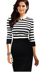 Summer Polyester Striped Print  Dress