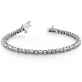 One of a Kind 4-1/2ctw Princess-Baguette & Round Diamond Eternity Bracelet in 14kt White Gold (H-I/SI)