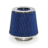 High Performance Replacement Air Intake Filter Superflow Tornado Style Blue and Chrome