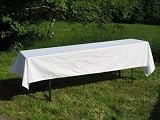 Tischdecke 80x250 cm für 50 cm Biertische 100% Baumwolle weiß