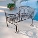Metal spiral french kissing bench home garden furniture