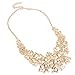 Fashion Retro Gold Tone Chain Flower Vine Hollow Adjustable Bib Pendant Necklace