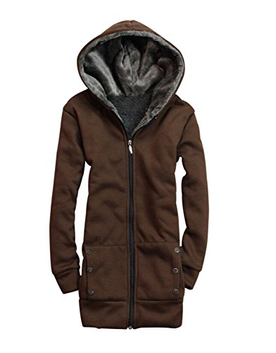 裏起毛 フリース ロング パーカー ジャケット もこもこあったかでこれからの季節に最適