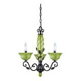 Westinghouse 69026 Cedar Forrest Three-Light Chandelier, Antique Bronze Finish with Seeded Oliveta Globe