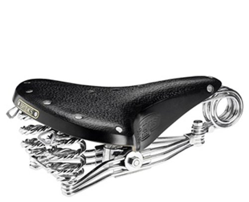 Brooks Saddles B33 Bicycle Saddle with Clamp (Chrome Rails, Black)