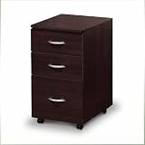 Wood Filing File Cabinet with 3 Drawers (Espresso Finish)