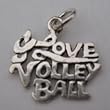 I Love Volleyball Charm
