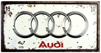 Audi Vintage Metal Auto License Plate, Tin Signs Embossed Tag Size6x12inch