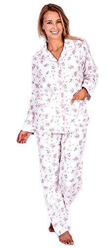 Patricia Women's Floral Print 2 Piece Long Sleeve Flannel Pajama Set Blue