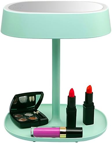 Norjack Beauty Lighted Makeup Vanity Mirror with Table Lamp for Bedroom Green