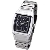 BEN SHERMAN GENTS POLISHED SILVER STAINLESS STEEL MULTI DIAL BRACELET WATCH R319