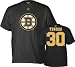 Tim Thomas Black Reebok Name And Number Boston Bruins T-Shirt