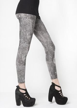 Reptile Pattern Liquid Leggings Grey