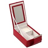 Red colored mini jewelry traveler case by Wolf Designs