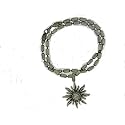 Dragon kiss Jewelry Sun 18 Pendant Chain Necklace Silver tone
