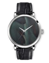 SPRAWL Aanalog Fashion Series Silver Ladies Watches of Genuine Black Leather Strap,Unique Wrist Watch for Women Girls Designed with Set soft silk
