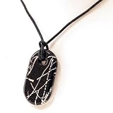 Review The Tribeca Gift Company  / Glass Dog Tag Pendant Silver Veined