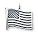 Sterling Silver American Flag Pendant with 20 inch Sterling Silver Chain