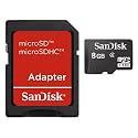 SanDisk 8 GB microSDHC Flash Memory Card w/Adapter SDSDQM-008G