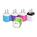 Wall Charger, Ailkin [5-Pack] 5V/1AMP 1-Port USB Home Travel Wall Charger Plug Power Adapter For iPhone 6s/6s plus 6/6 plus 5S 5 4S, Samsung S6 S5 S4 S3, HTC, LG, Motorola And More (Colorful)
