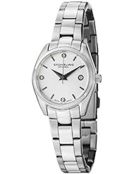 Stuhrling Original Womens 414L.01 Classic Ascot Prime Stainless Steel Bracelet Watch with White Dial and Swarovski Crystals