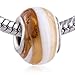 Pandora Chamilia Compatible Sterling Silver Core Murano Glass Slide-On And Slide-Off Glass Bead , Fits Troll Bracelet Too