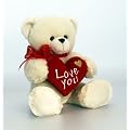 Cream Barney Bear with Heart 35cm