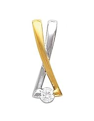 14K Two-Tone Gold Diamond Pendant - 0.25 Ct. -- LIFETIME WARRANTY