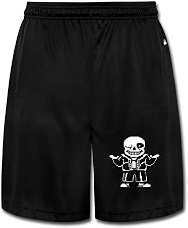 UWS DESIGN Mens Cute Undertale Sans Short Pant Sweatpants Black
