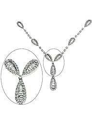 14K White Gold 3.34cttw Round Diamond Necklace
