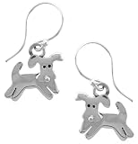Rover Dog Dangle Sterling Silver Earrings
