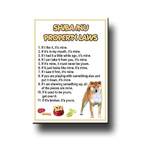Shiba Inu Property Laws Fridge Magnet No 1