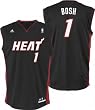 Chris Bosh Jersey: adidas Black Replica #1 Miami Heat Jersey