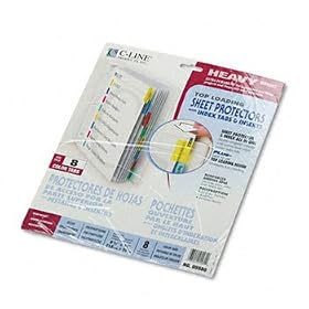 C-Line 05580 - Sheet Protectors w/8 Colored Index Tabs & Inserts, Heavy Gauge, Letter-CLI05580