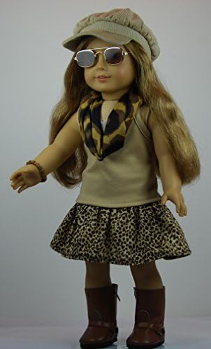 Super Cool 7 pc Skirt Outfit includes Boots and fits 18 inch American Girl dolls.