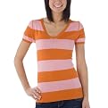 Juniors' Xhilaration&reg; Striped V - Neck - Sweet Potatoe/Petite Pink