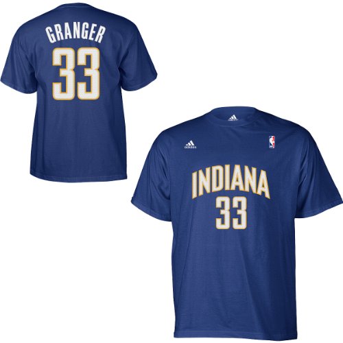 NBA Men's Indiana Pacers Danny Granger Gametime Name & Number Tee (Navy, Medium)