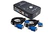 Kinamax KVM-USB2 2-Port USB 2.0 and VGA/SVGA KVM Switch Box with 2 Sets of Cables