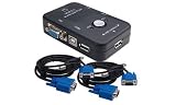 Kinamax KVM-USB2 2-Port USB 2.0 and VGA/SVGA KVM Switch Box with 2 Sets of Cables