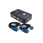 Kinamax KVM-USB2 2-Port USB 2.0 and VGA/SVGA KVM Switch Box with 2 Sets of Cables