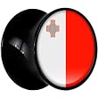16mm Black Acrylic Malta Flag Saddle Plug
