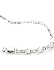 Amore LaVita (tm) Sterling Silver 5mm Rolo Charm Bracelet