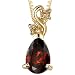 Thrillingly Modish 1.04 cts Pear Shape Garnet Diamond Pendant 14Kt Yellow Gold