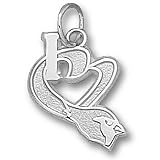 Arizona Cardinals NFL I Heart Card Head 1/2 Pendant (Silver)