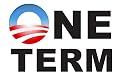 Anti Obama "One Term" Bumper Sticker Decal